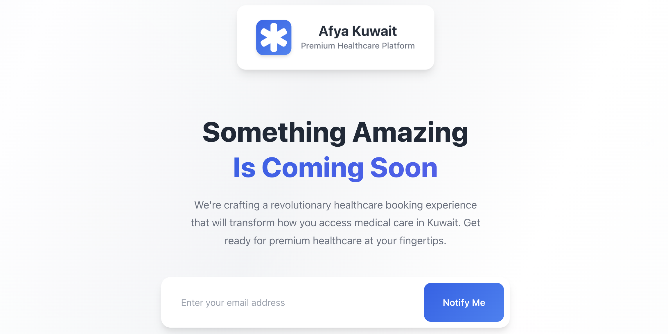 Afya Kuwait Landing Page